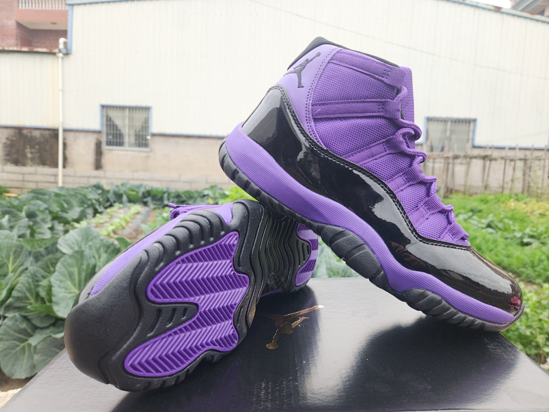 High Top Sneakers, Black Purple Colorway, Lace Up Design, Casual Gift for Sneaker Fans