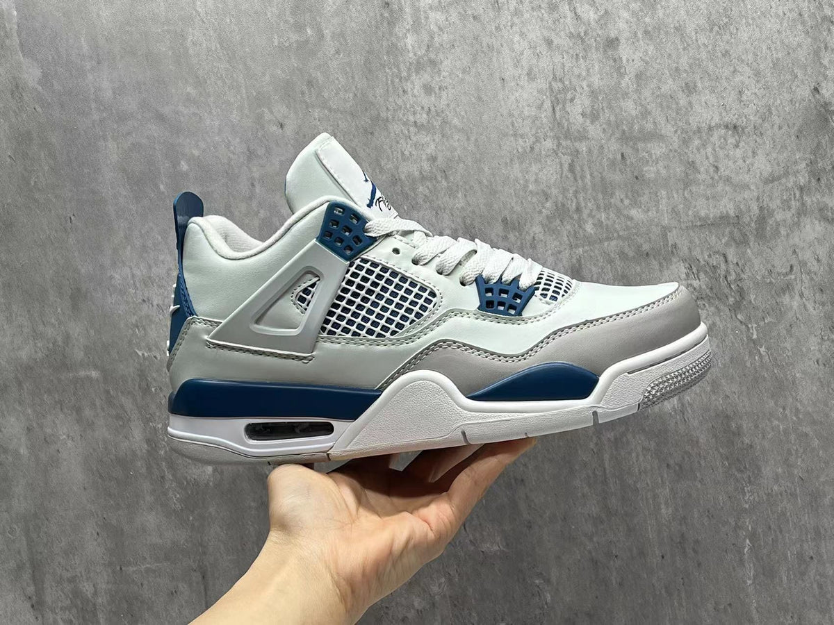 Mid Top Sneakers, Blue White Colorway, Lace Up Design, Casual Gift for Sneaker Fans