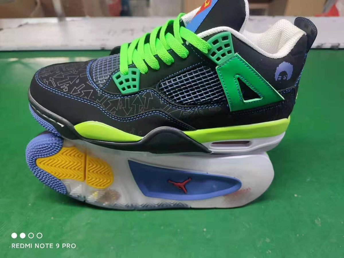 Sneakers, Black Green Colorway, Lace Up Design, Casual Gift for Sneaker Fans