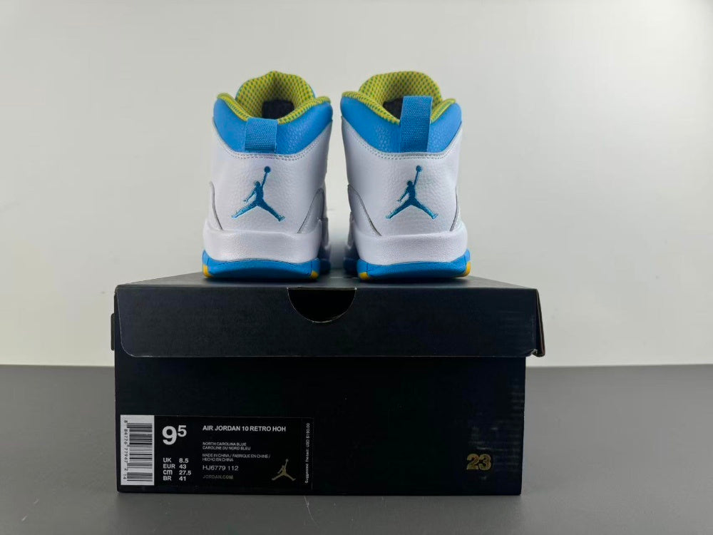 High Top Sneakers, White Blue Yellow Colorway, Leather Footwear, Lace Up Design, Casual Gift for Sneaker Fans