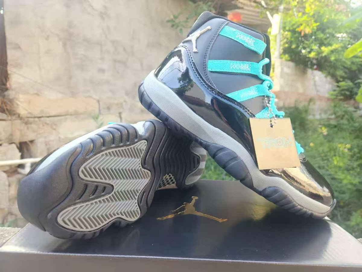 High Top Sneakers, Blue Black Colorway, Lace Up Design, Casual Gift for Sneaker Fans