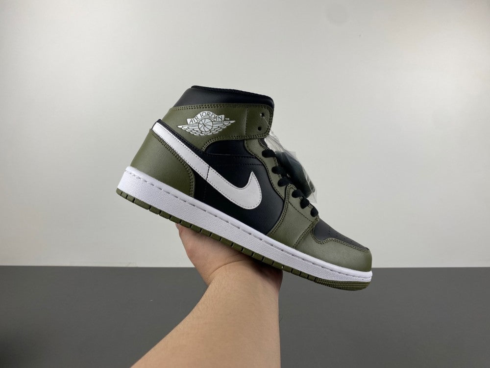 Mid Top Sneakers, Green Black Colorway, Lace Up Design, Casual Gift for Sneaker Fans