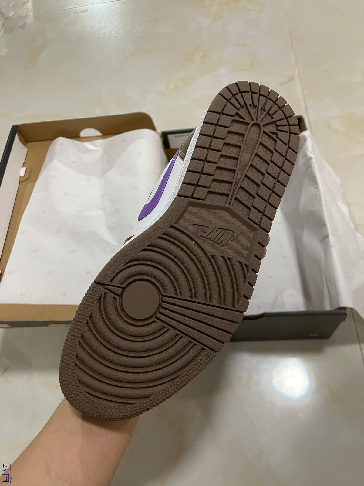 Low Top Sneakers, White Purple Brown Colorway, Lace Up Design, Casual Gift for Sneaker Fans