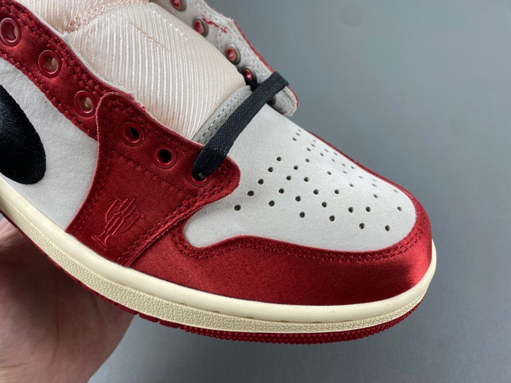 Low Top Sneakers, Red Black Beige Colorway, Lace Up Design, Casual Gift for Sneaker Fans