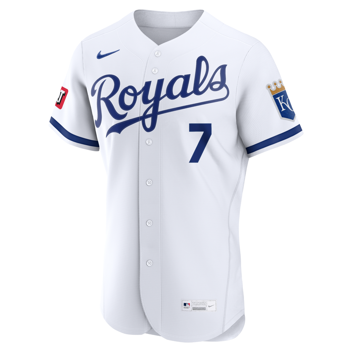Kansas City Royals Bobby Witt Jr. White Home Authentic Sponsor Patch Jersey