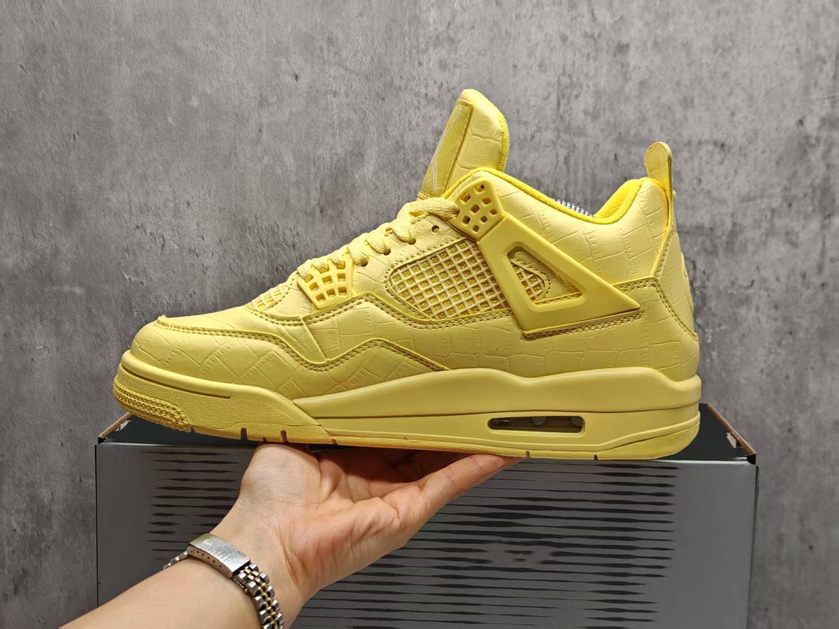 Mid Top Sneakers, Yellow Colorway, Lace Up Design, Casual Gift for Sneaker Fans