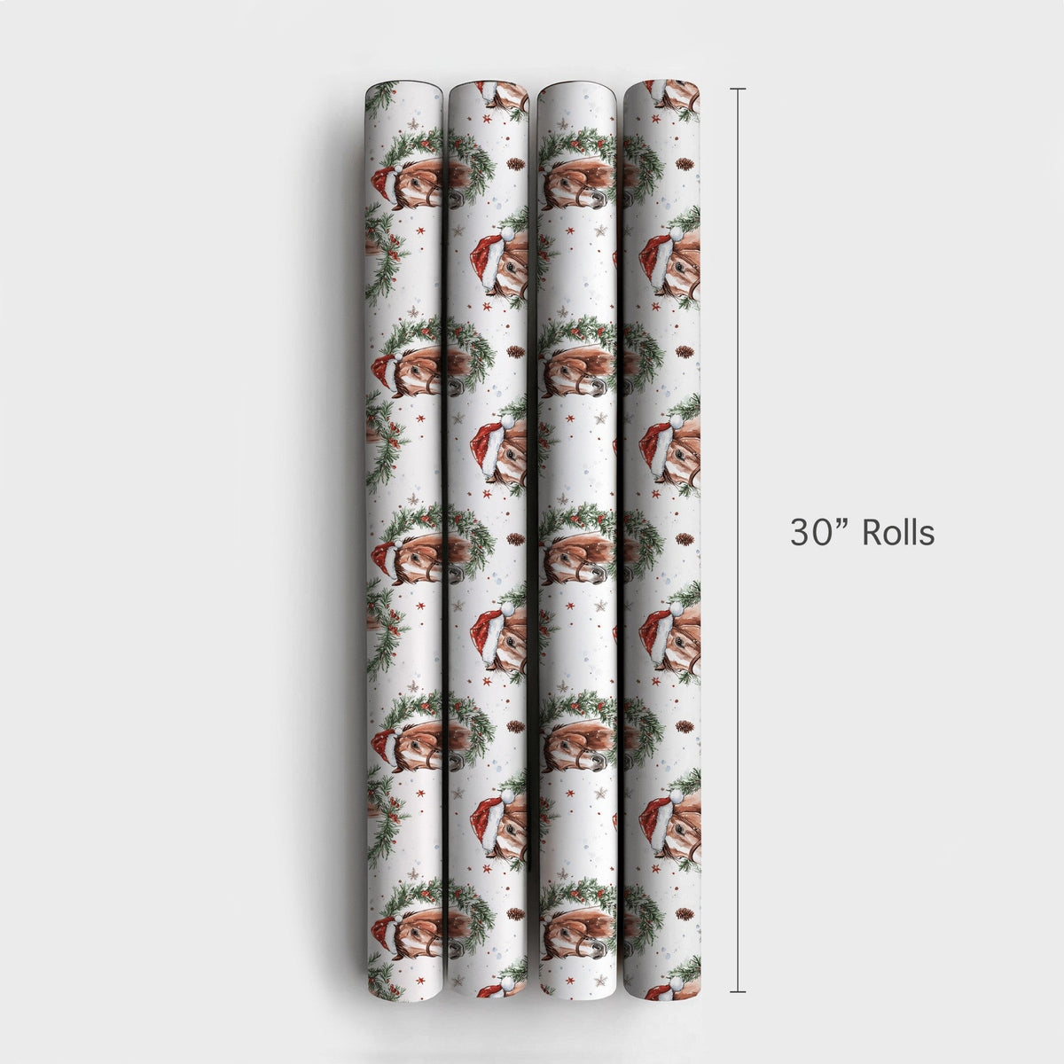 Rustic Equestrian Holiday Gift Wrap, Watercolor Horse Christmas Wrapping Paper, Country Farmhouse Gift Wrapping Paper, Xmas R