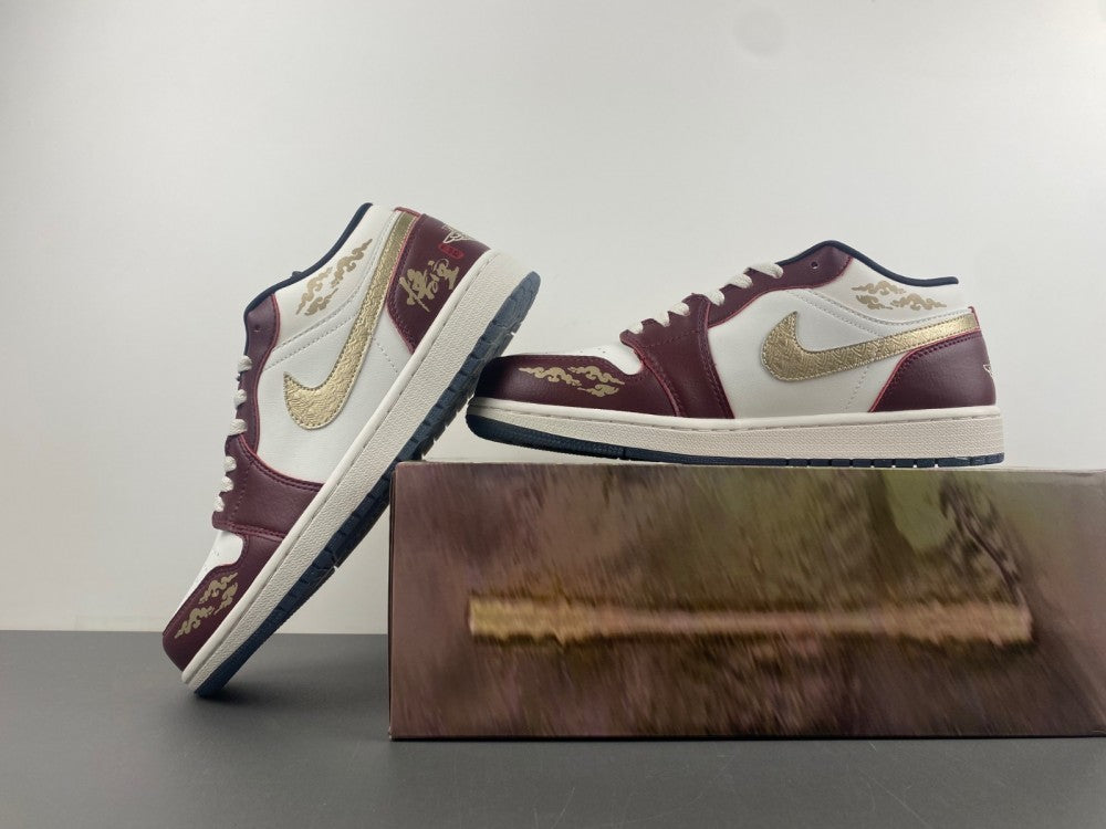 Low Top Sneakers, White Burgundy Colorway, Lace Up Design, Casual Gift for Sneaker Fans