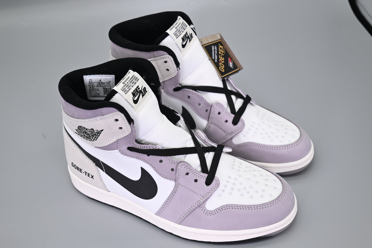 Sneakers, White Purple Colorway, Reflective Detail, Lace Up Design, Casual Gift for Sneaker Fans