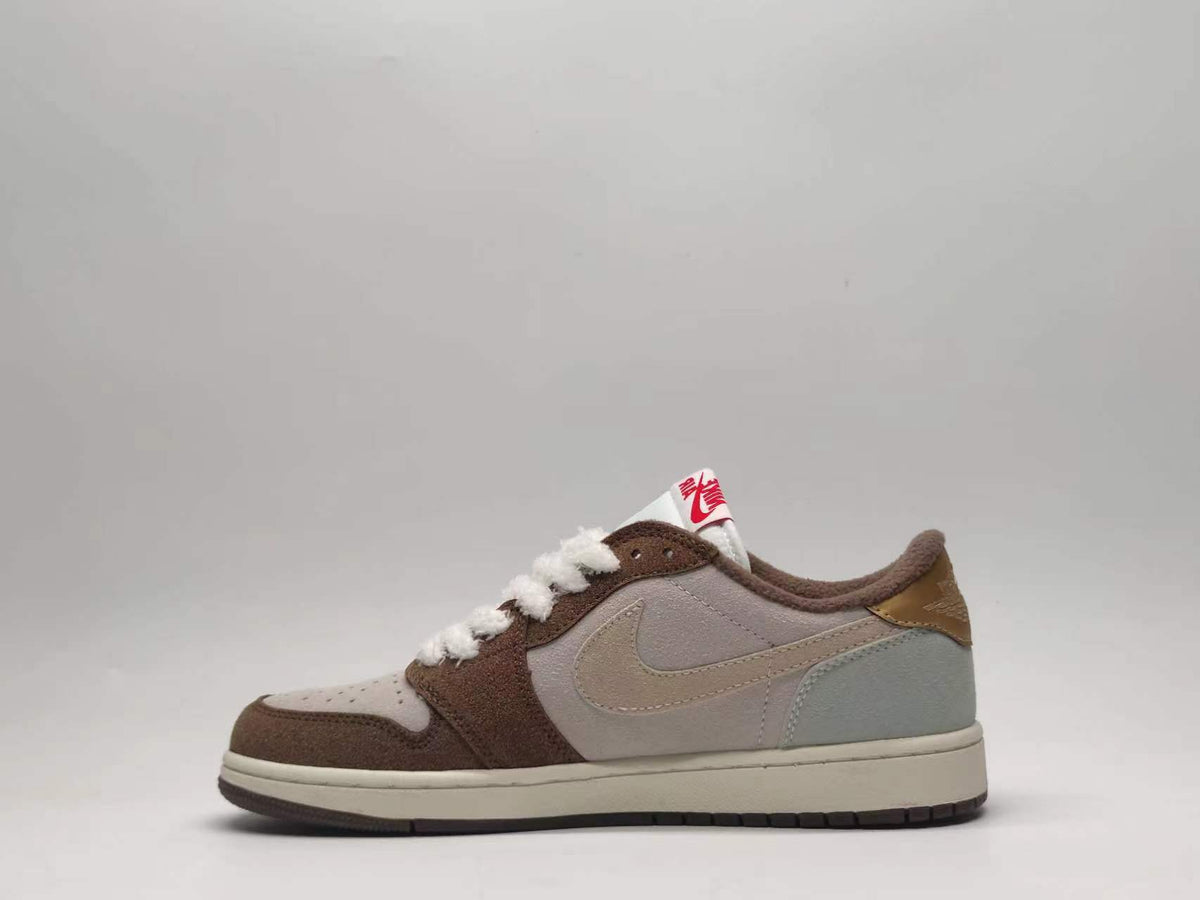 Low Top Sneakers, Brown White Colorway, Lace Up Design, Casual Gift for Sneaker Fans