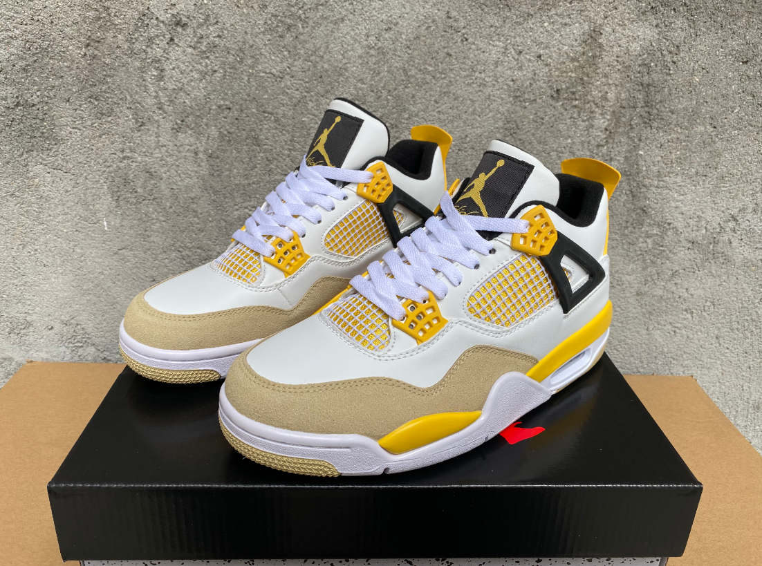 Sneakers, White Yellow Black Colorway, Lace Up Design, Casual Gift for Sneaker Fans