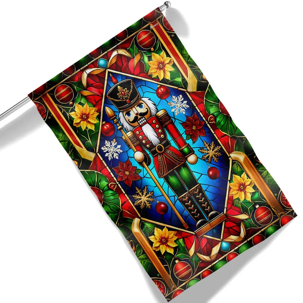 Double Sided Holiday Soldier Yard Flag, Christmas Nutcracker Garden Flag, Festive Winter Seasonal Flag, Xmas Yard Porch Decor