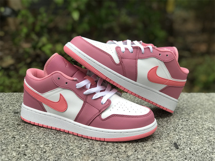 Low Top Sneakers, White Pink Colorway, Lace Up Design, Casual Gift for Sneaker Fans