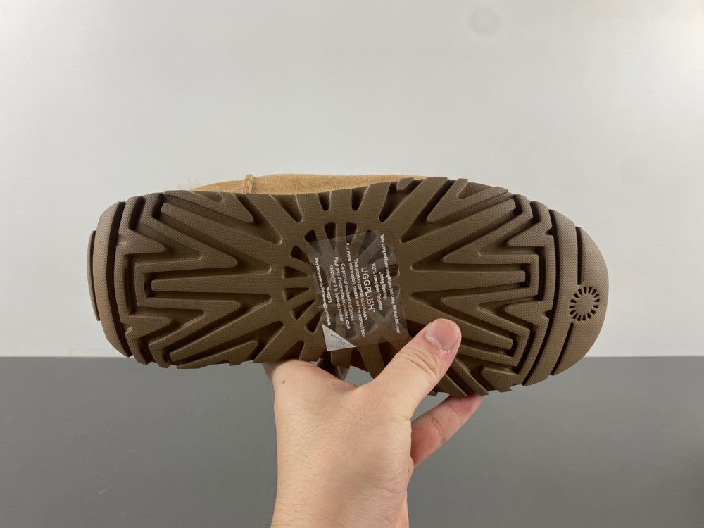 Slides, Brown Colorway, Slip On Design, Wool Detail, Casual Gift for Shoe Lovers