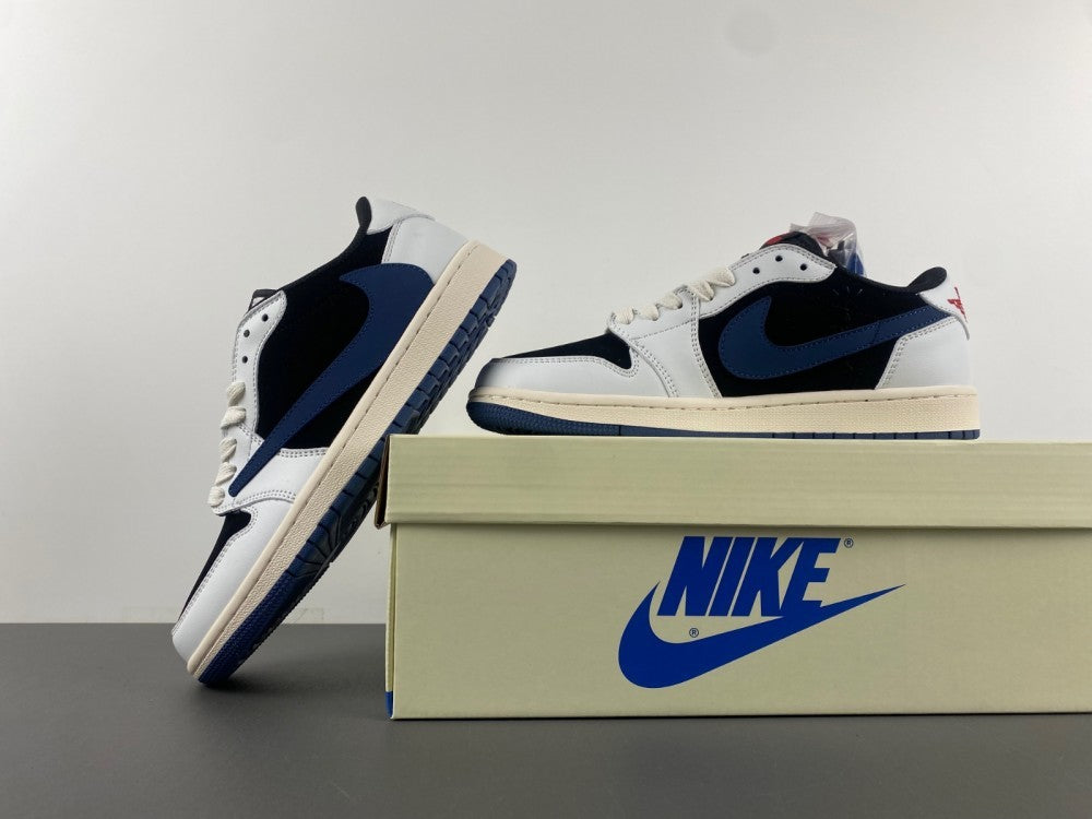 Low Top Sneakers, Blue White Black Colorway, Reverse Hook Design, Lace Up Design, Casual Gift for Sneaker Fans