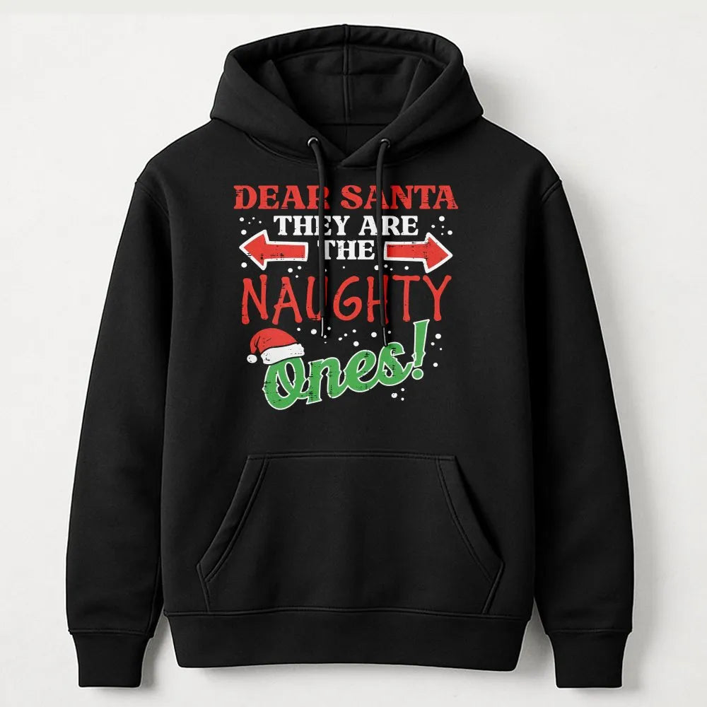 Humorous Christmas Family Matching Hoodie, Dear Santa They Are the Naughty Ones Hoodie, Humorous Xmas Hooded Sweatshirt, Holi