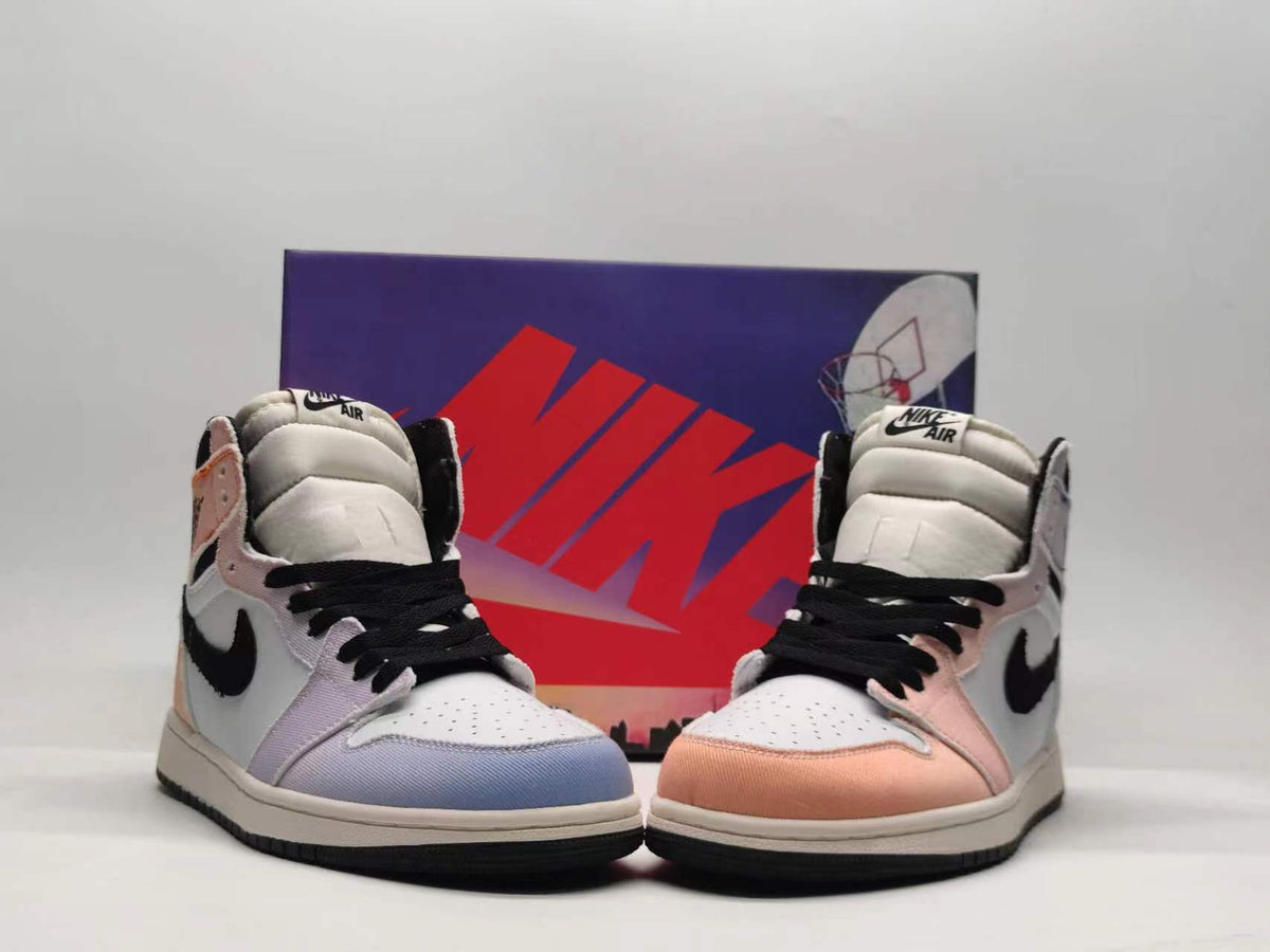 Sneakers, White Colorway, Gradient Colorway, Lace Up Design, Casual Gift for Sneaker Fans