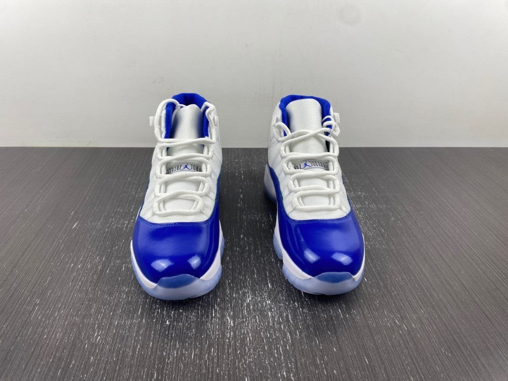 Sneakers, White Blue Colorway, Leather Footwear, Lace Up Design, Casual Gift for Sneaker Fans