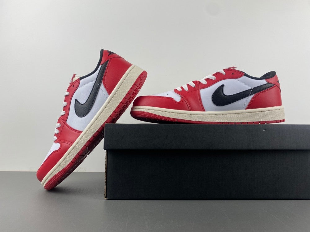 Low Top Sneakers, White Black Red Colorway, Lace Up Design, Casual Gift for Sneaker Fans