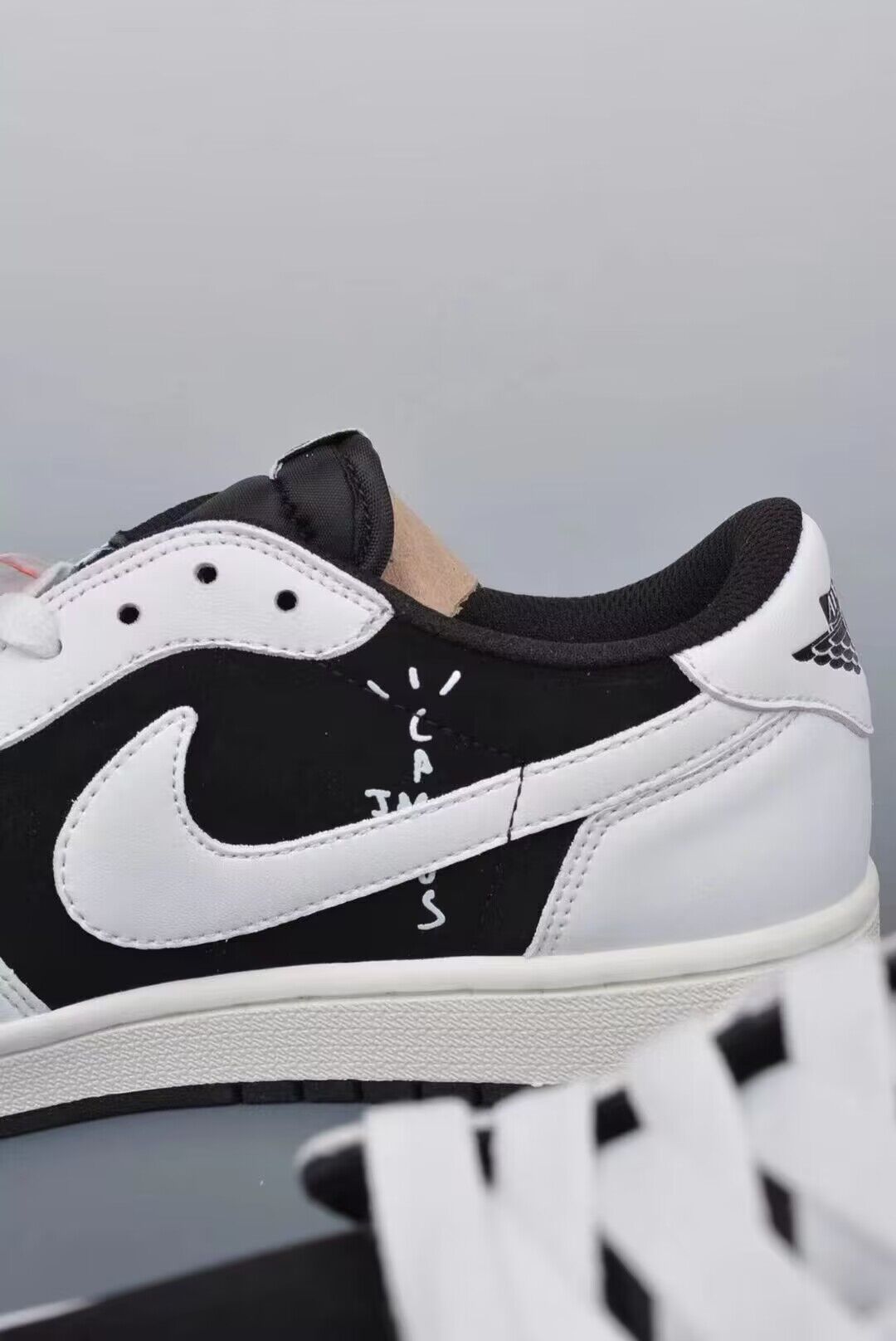 Low Top Sneakers, Black White Colorway, Lace Up Design, Casual Gift for Sneaker Fans