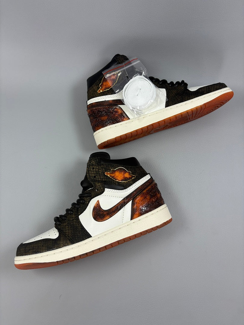 High Top Sneakers, Brown White Colorway, Lace Up Design, Casual Gift for Sneaker Fans