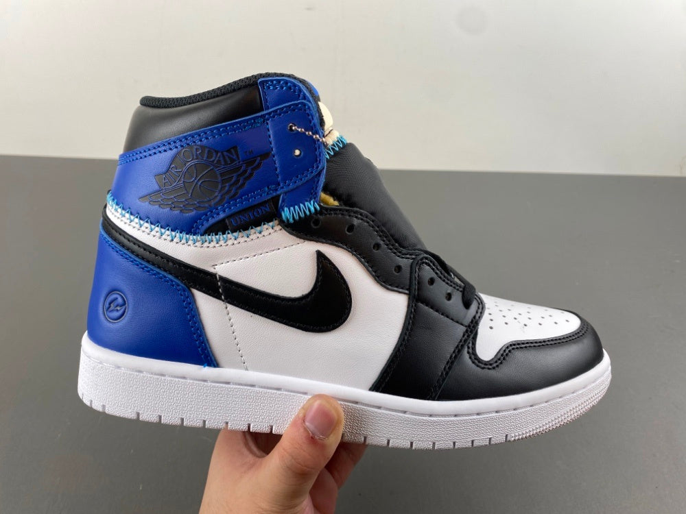 High Top Sneakers, White Black Blue Colorway, Lace Up Design, Casual Gift for Sneaker Fans