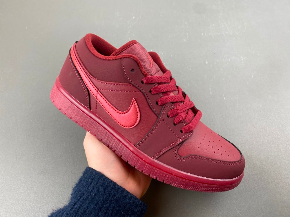Low Top Sneakers, Red Colorway, Valentine Design, Lace Up Design, Casual Gift for Sneaker Fans