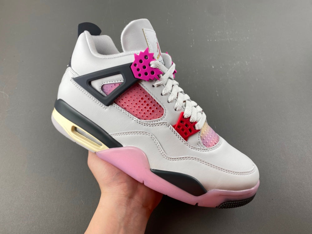 Retro Low Top Sneakers, White Black Pink Colorway, Lace Up Design, Casual Gift for Sneaker Fans