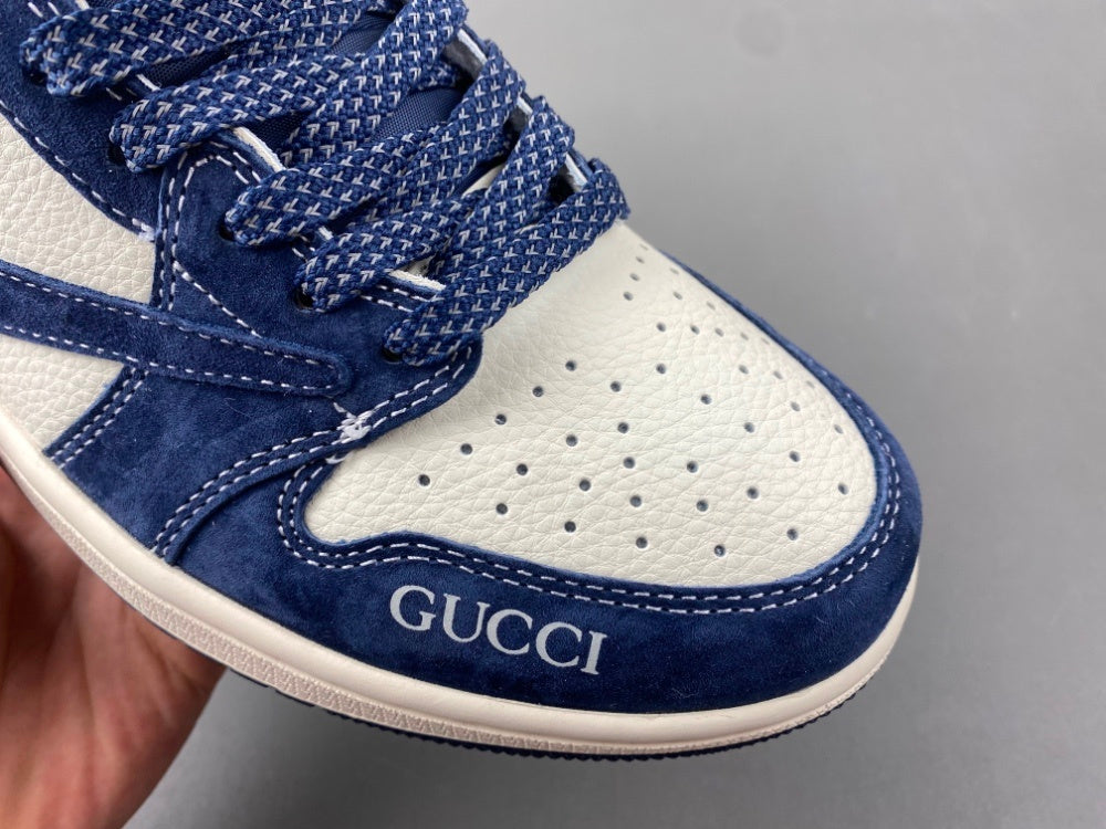 Low Top Sneakers, Off White Blue Colorway, Reverse Hook Design, Lace Up Design, Casual Gift for Sneaker Fans