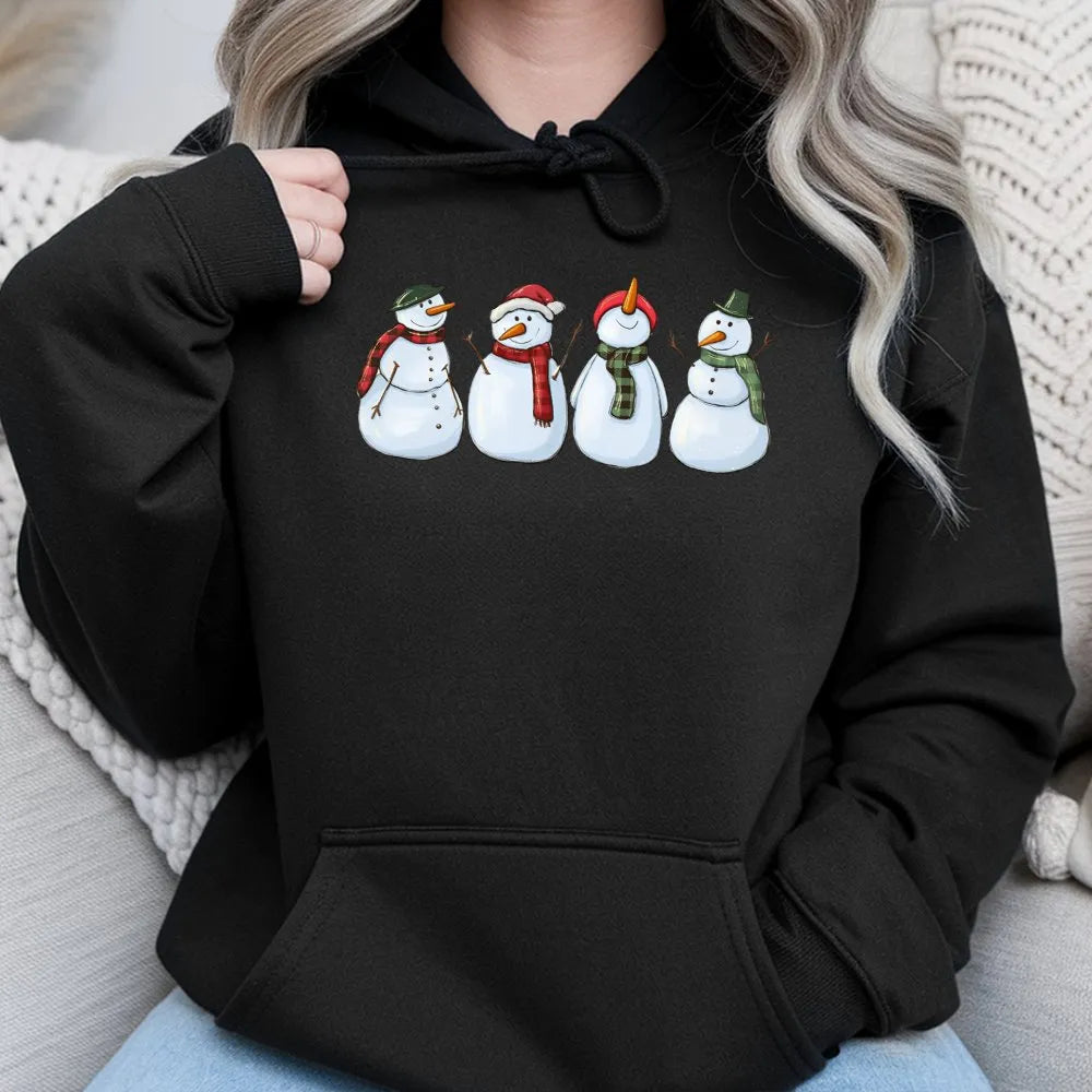 Christmas Snowman Sweatshirt, Adorable Snowman Hoodie, Festive Winter Snowman Hoodie, Comfy Holiday Graphic Hoodie, Christmas