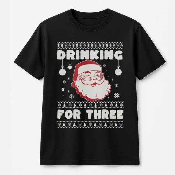 Pregnancy Announcement Christmas Shirt, Drinking for Three Christmas T-Shirt, Santa Baby Reveal Graphic Tee, Holiday Mom to B