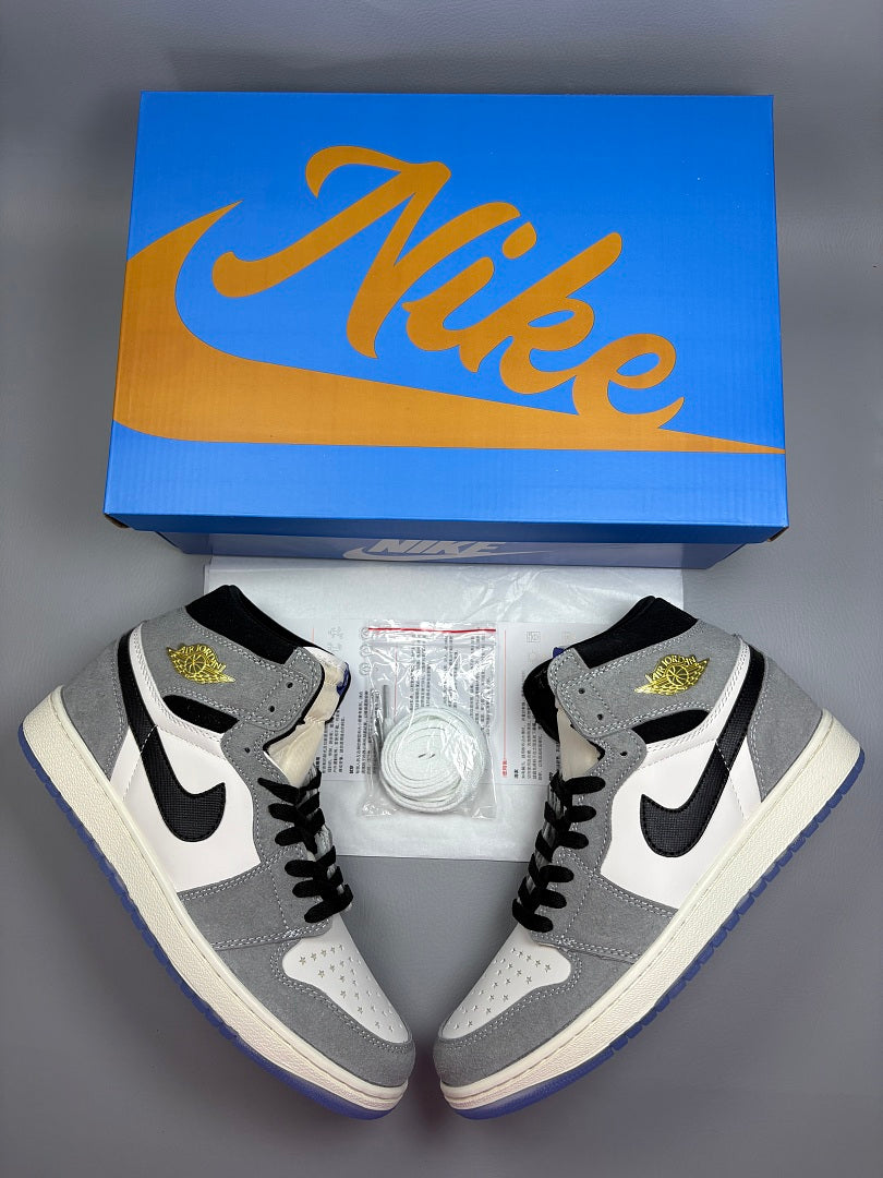 High Top Sneakers, Gray Colorway, Lace Up Design, Casual Gift for Sneaker Fans