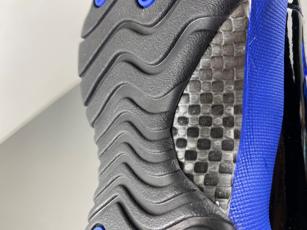 High Top Sneakers, Royal Blue Black Colorway, Leather Footwear, Lace Up Design, Casual Gift for Sneaker Fans