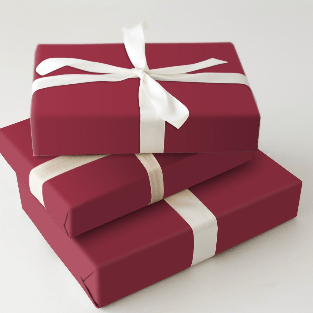 Deep Red Matte Gift Wrap Roll, Solid Burgundy Wrapping Paper, Elegant Wedding Wrapping Paper, Luxury Christmas Holiday Wrappi
