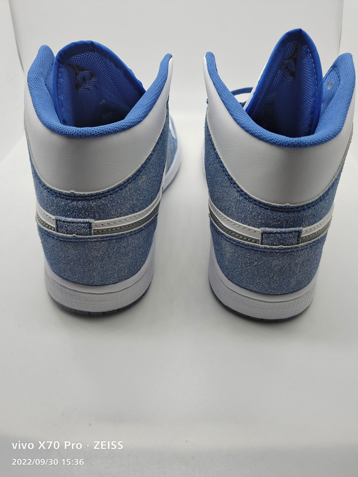 Sneakers, Blue Gray White Colorway, Lace Up Design, Casual Gift for Sneaker Fans