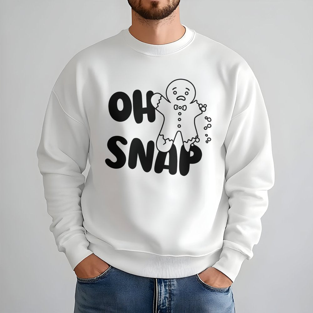 Humorous Broken Gingerbread Man Crewneck, Oh Snap Gingerbread Sweatshirt, Adorable Christmas Gingerbread Pullover, Holiday Co