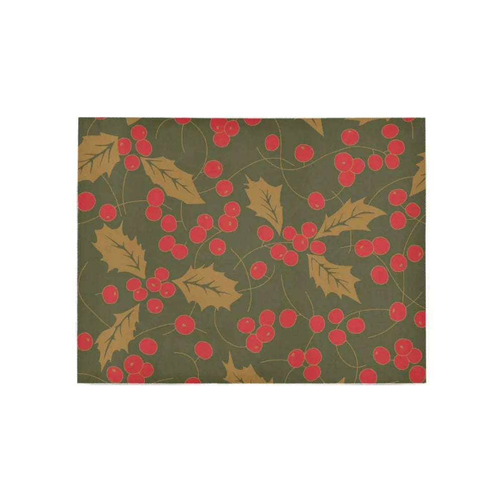 Christmas Botanical Runner Rug, Holiday Holly Berry Runner Rug, Non-Slip Festive Hallway Rug, Winter Kitchen Runner Rug Decor
