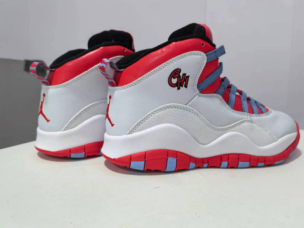 High Top Sneakers, White Red Blue Colorway, Lace Up Design, Casual Gift for Sneaker Fans