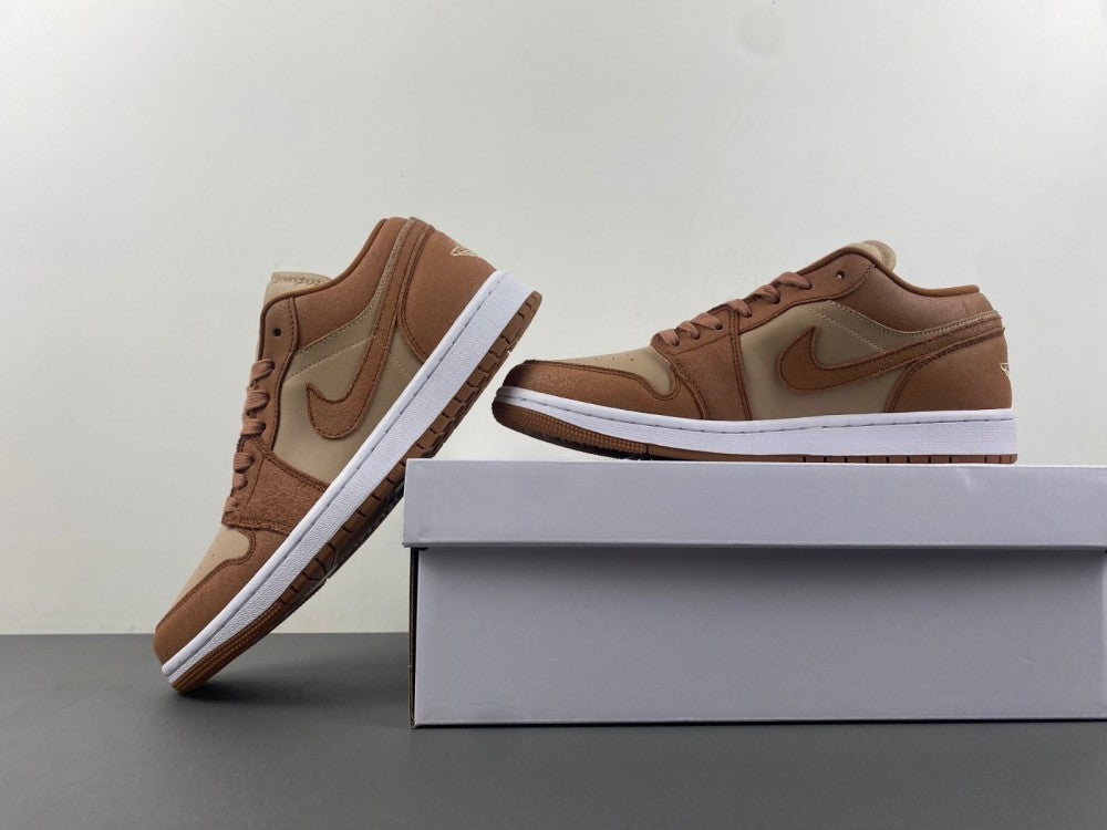Low Top Sneakers, White Brown Colorway, Lace Up Design, Casual Gift for Sneaker Fans