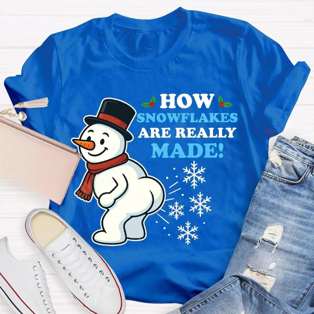 Festive Holiday Graphic Tee, Snowman Snowflake Christmas T-Shirt, Adorable Winter Snowman Shirt, Unisex Merry Christmas Tee, 