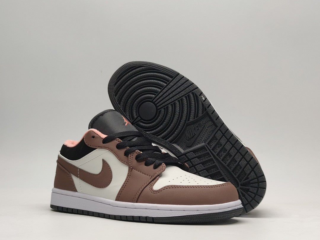 Low Top Sneakers, Brown White Colorway, Lace Up Design, Casual Gift for Sneaker Fans