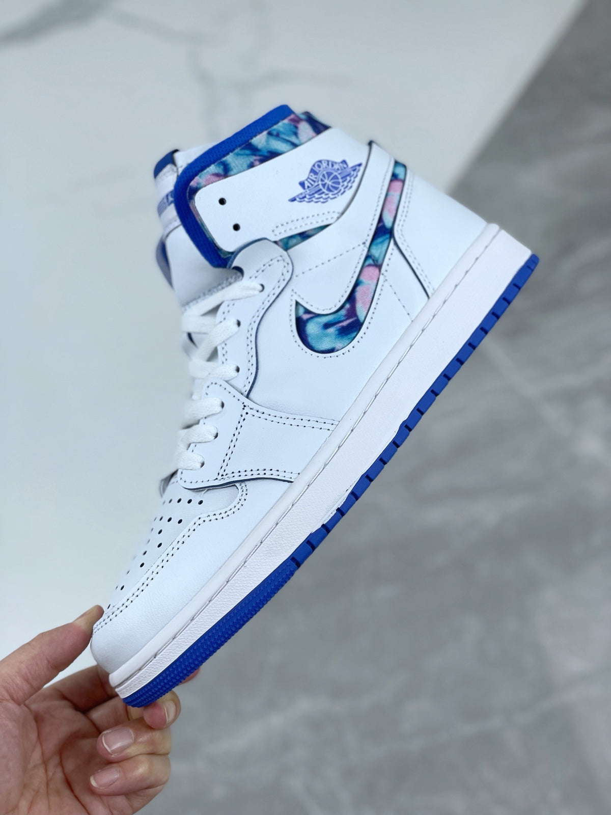 Low Top Sneakers, Blue White Colorway, Lace Up Design, Casual Gift for Sneaker Fans