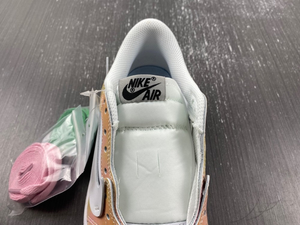 Low Top Sneakers, White Yellow Pink Colorway, Lace Up Design, Casual Gift for Sneaker Fans