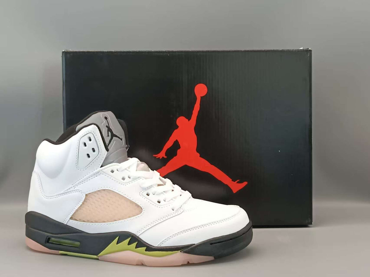 High Top Sneakers, White Pink Green Colorway, Lace Up Design, Casual Gift for Sneaker Fans