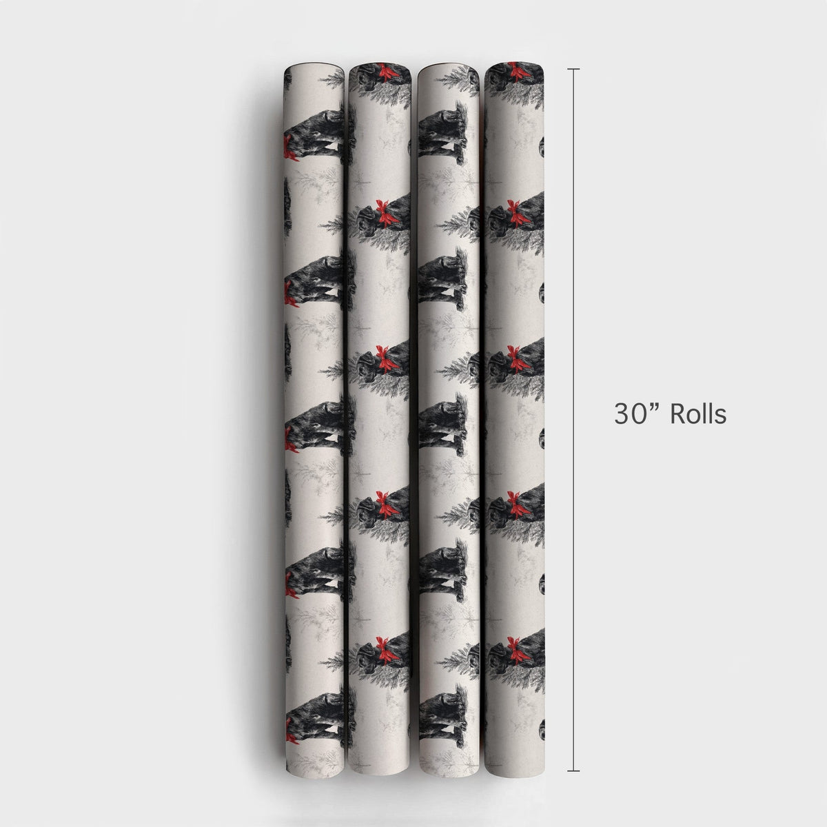 Vintage Dog Holiday Gift Wrap, Black Labrador Christmas Wrapping Paper, Retro Lab Pine Tree Wrapping Paper, Pet Lover Gift Wr