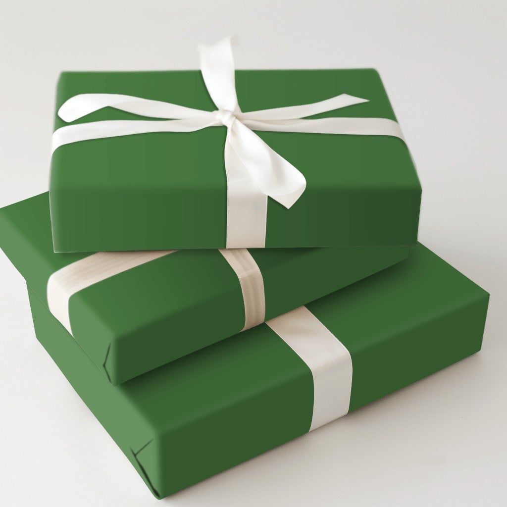 Matte Green Gift Wrap, Solid Forest Green Wrapping Paper, Christmas Wrapping Paper, Wedding Gift Wrap Roll, Holiday Wrapping 
