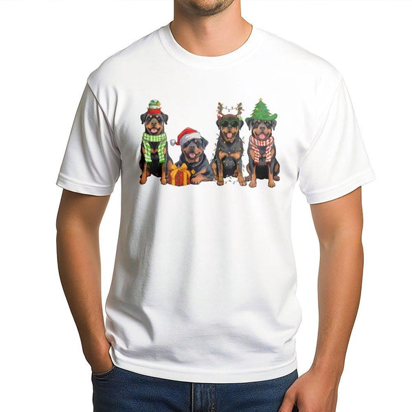 Festive Dog Lover Holiday Shirt, Rottweiler Christmas T-Shirt, Adorable Rottweiler Graphic Tee, Xmas Pet Dog T-Shirt, Dog Mom