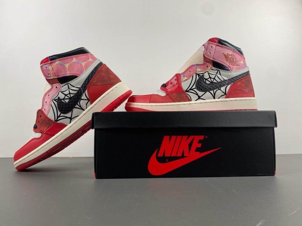 High Top Sneakers, Red Beige Black Colorway, Lace Up Design, Casual Gift for Sneaker Fans