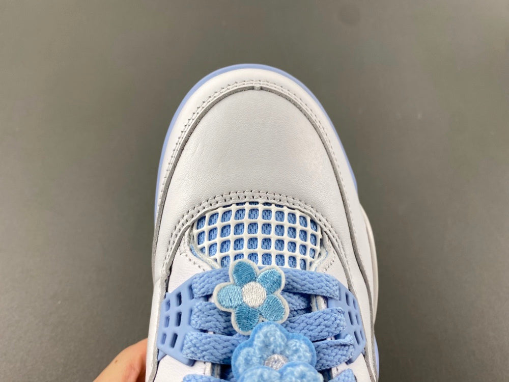 Low Top Sneakers, White Blue Colorway, Lace Up Design, Casual Gift for Sneaker Fans