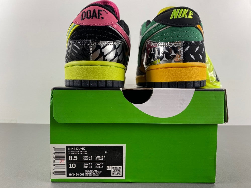 Low Top Sneakers, Black Red Green Pink Colorway, Mismatched Colorway, Lace Up Design, Casual Gift for Sneaker Fans